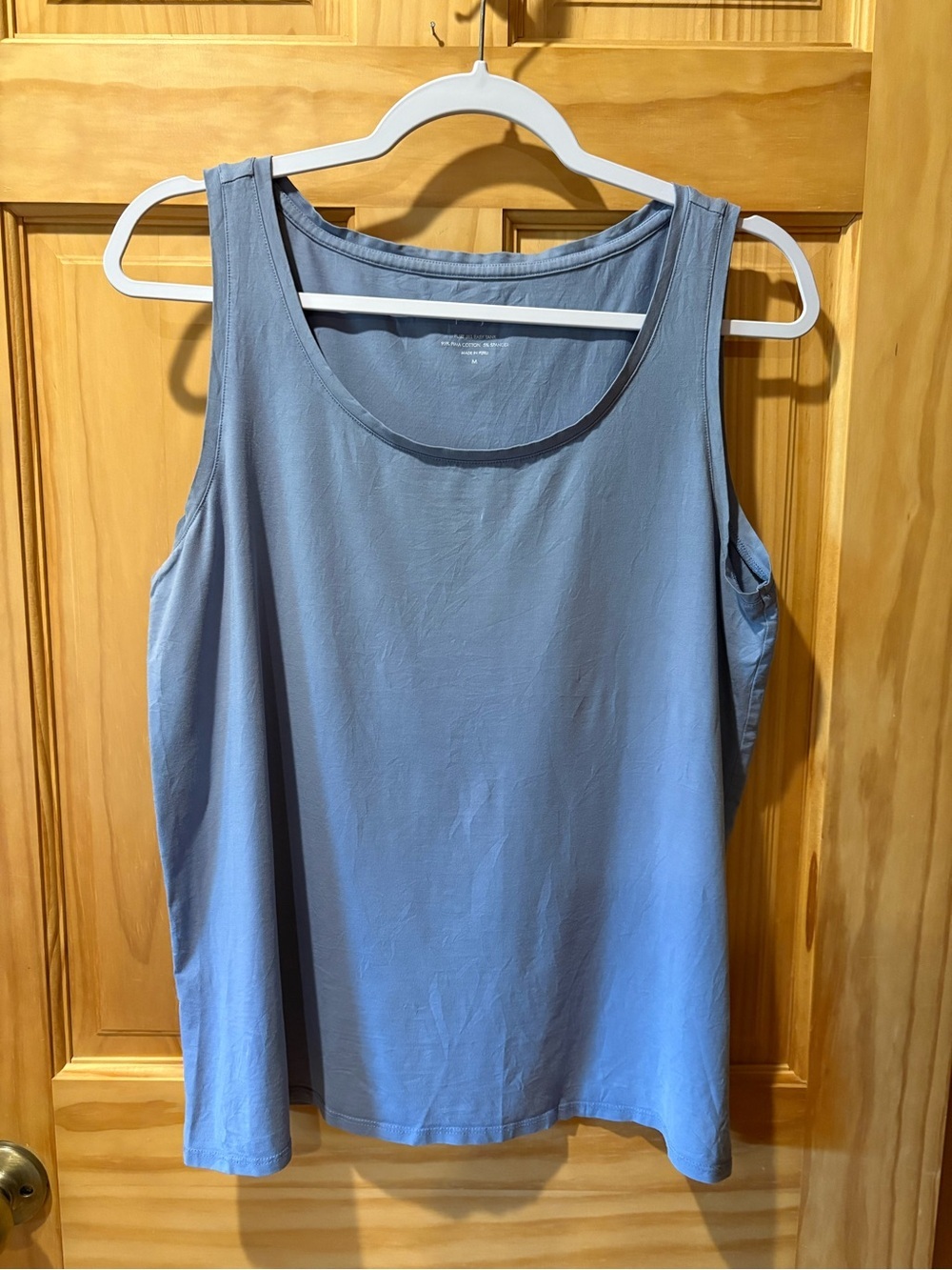 Pure Jill Pima Cotton Easy Tank in a dusty light blue women’s M